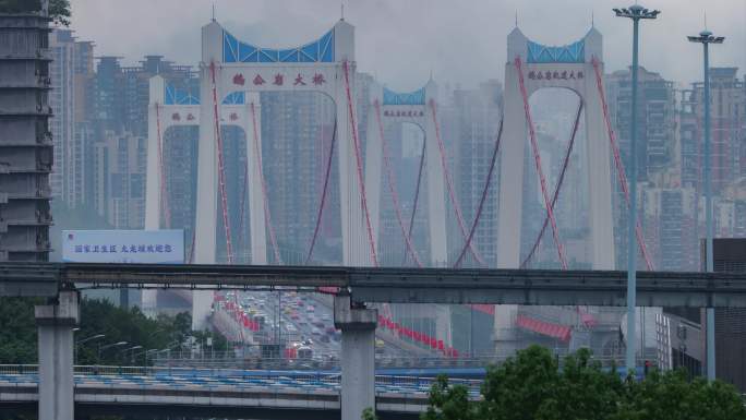 重庆轨道交通、立交桥、航道延时