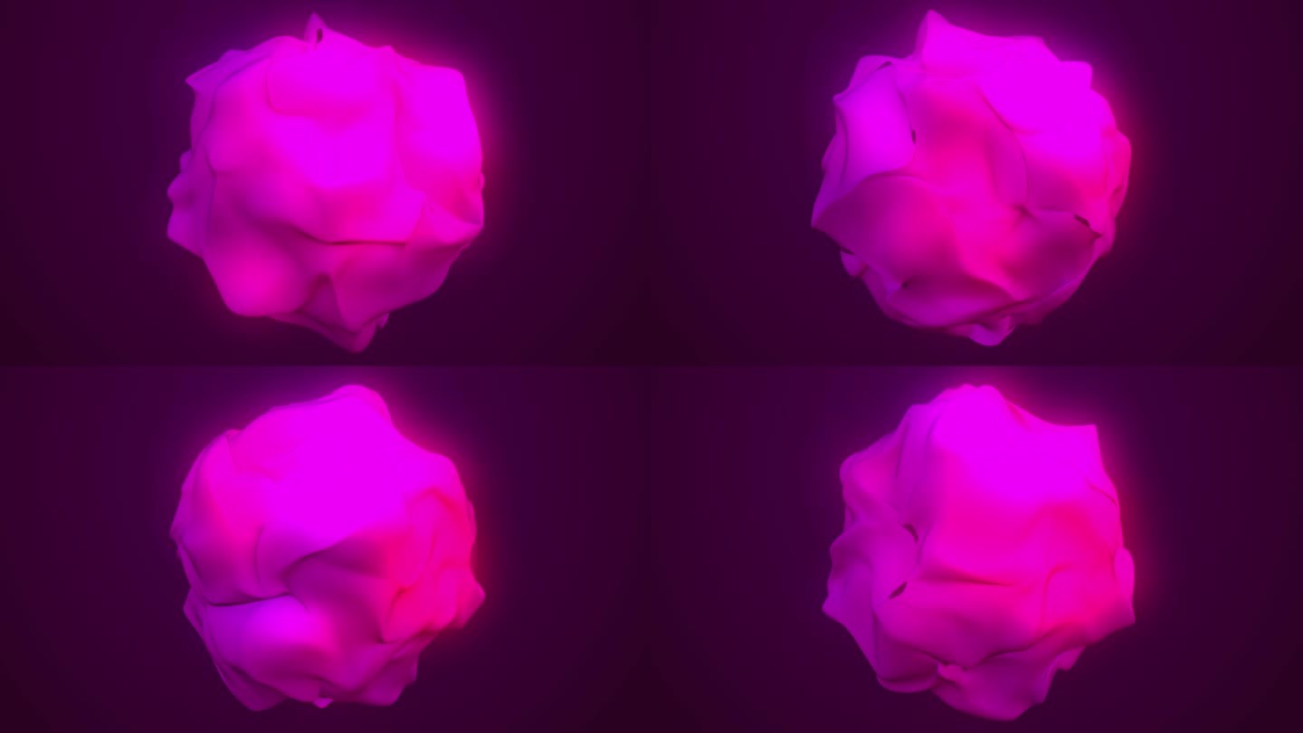 粉红色闪闪发光的紫色宇宙圆波孤立在紫色的背景神秘的球体。未来主义发光保护3D球体幻想发光球，能量球，