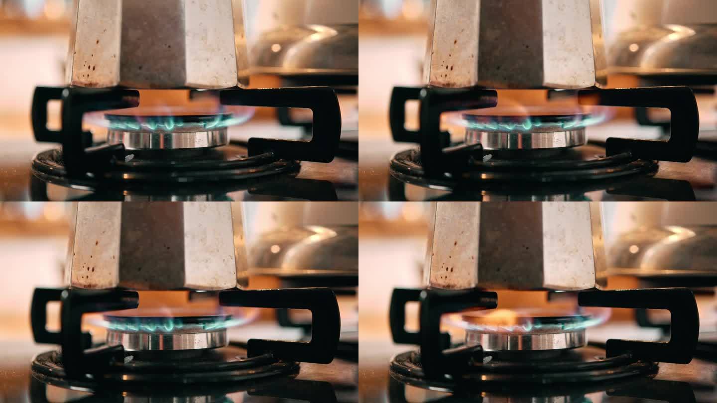 炉子上的咖啡热咖啡咖啡杯煮咖啡