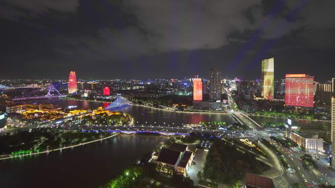 宁波三江口 国庆灯光秀 夜景 4k