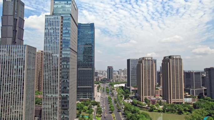 杭州临平城市大景 迎宾路