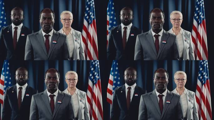 黑人总统候选人的肖像和选举期间的多元化伙伴