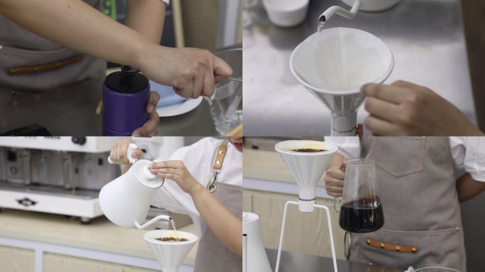 手工制作咖啡过程实拍