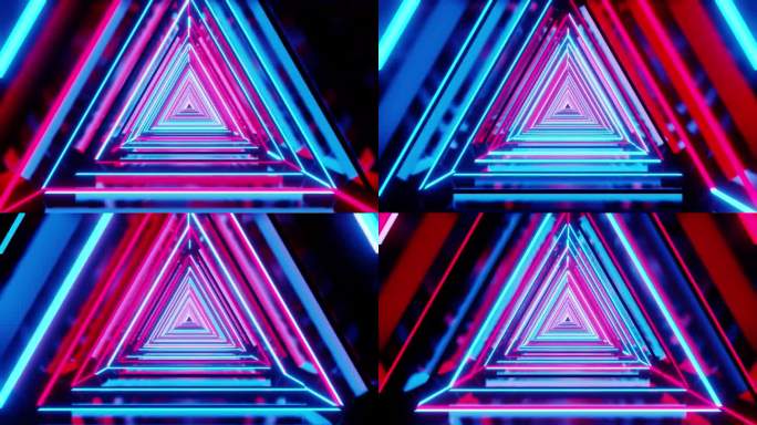 彩色三角形隧道动画背景