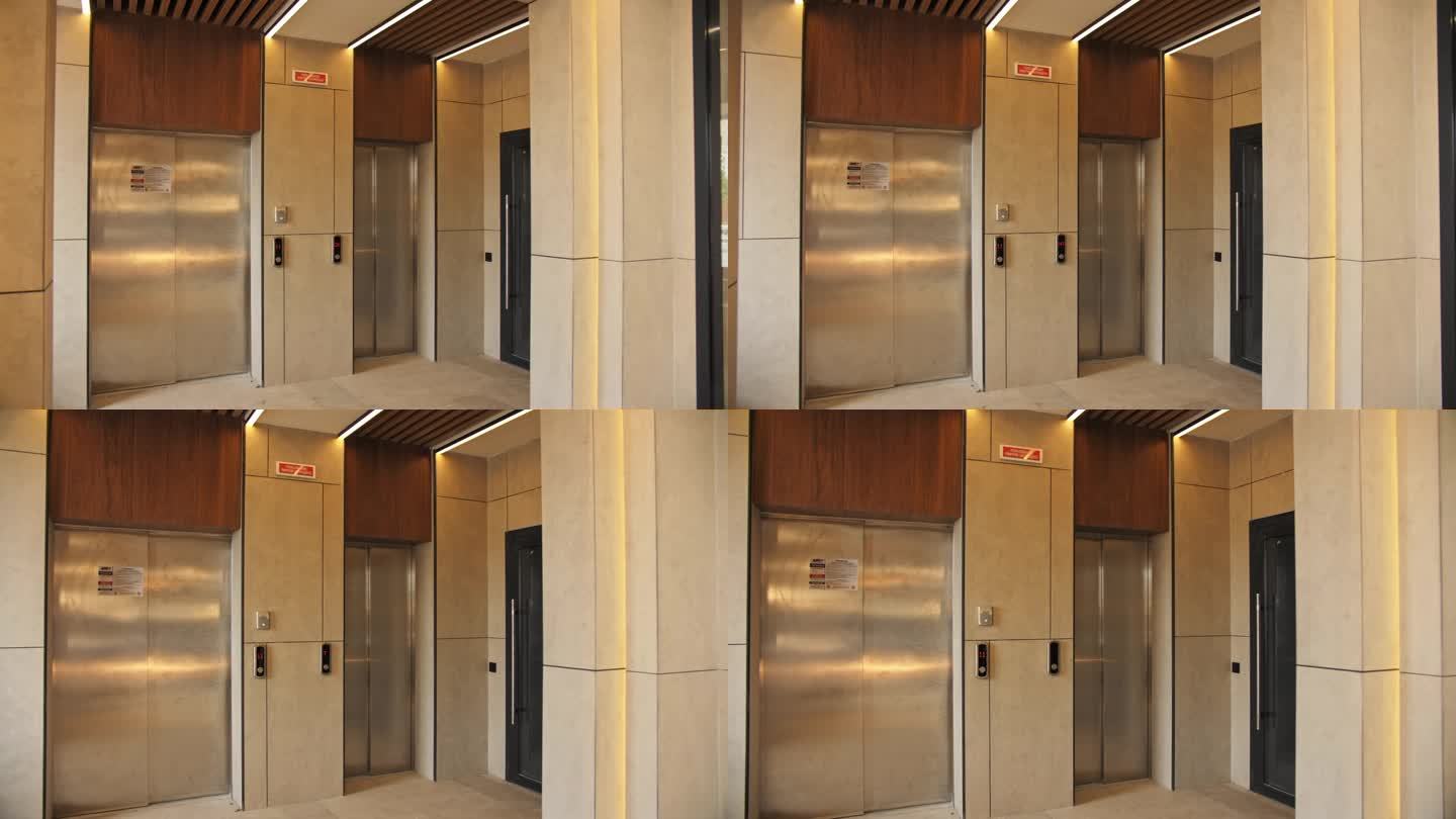 公寓大楼的电梯厅小区住宅楼电梯