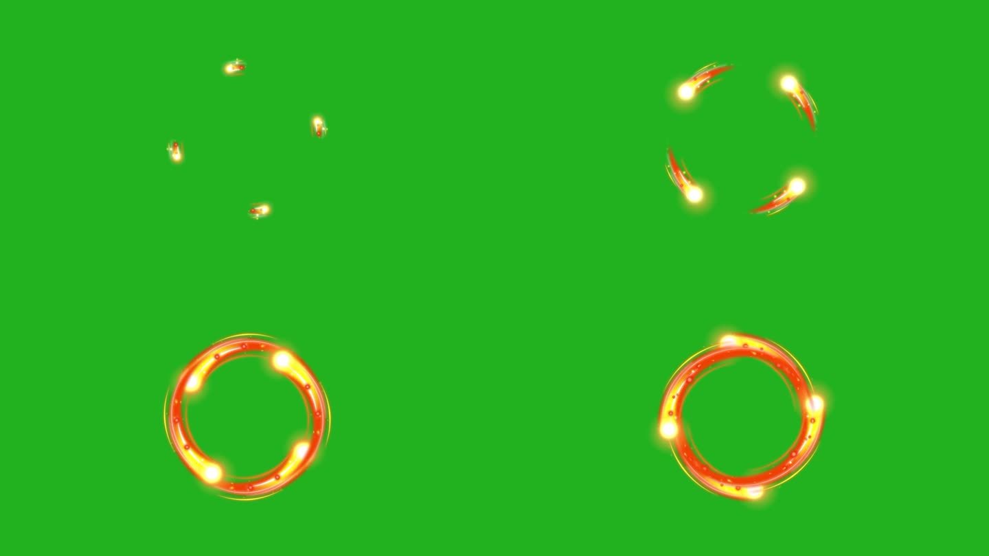 旋转能量弧绿屏运动图形