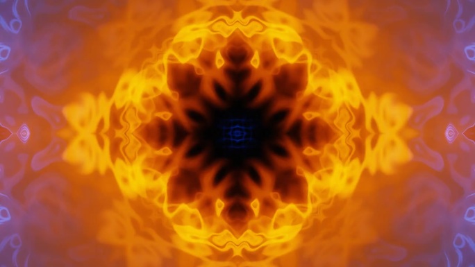 抽象的蓝色和橙色的能量波循环动画背景