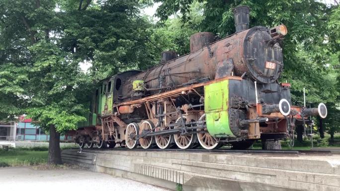 在保加利亚的Start Zagora展出的蒸汽火车引擎