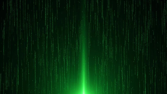 数字绿雨落下赛博朋克二进制代码处理科幻科技数据