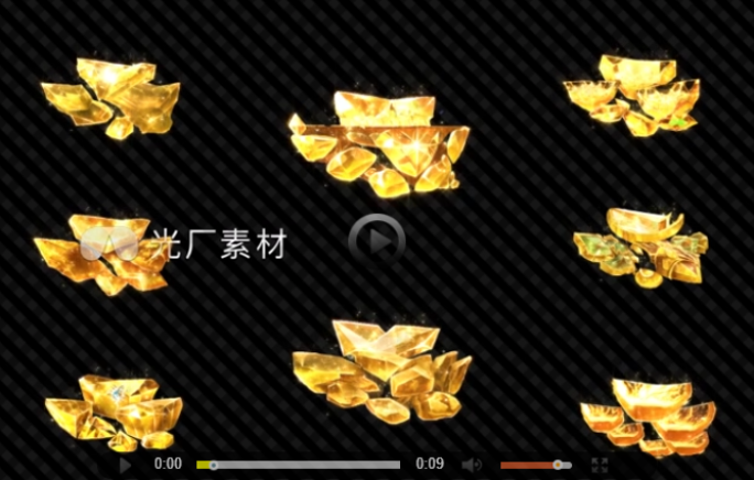 8种金元宝4-带工程AE文件-透明视频