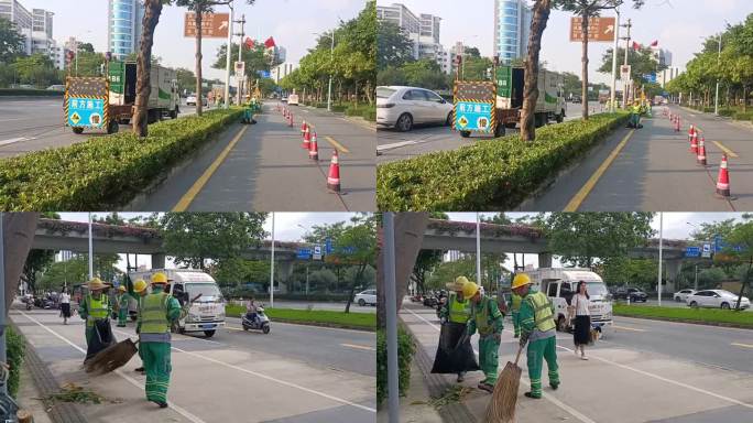 扫地 扫大街 马路清洁 清扫落叶 劳动者