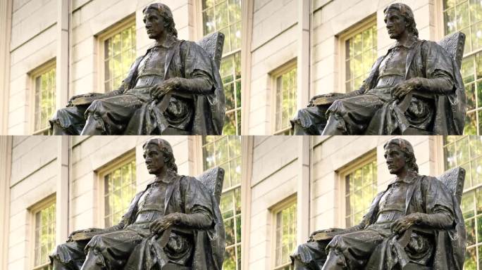 位于美国马萨诸塞州剑桥市的约翰哈佛大学雕像