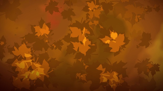 棕色抽象圆形秋天背景与落叶。