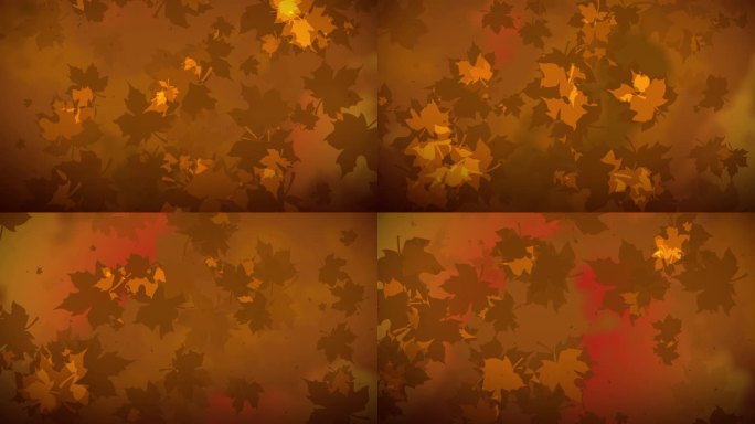棕色抽象圆形秋天背景与落叶。