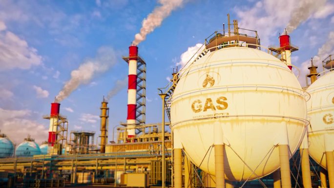 LNG -液化天然气重型工业设施与存储，有效的循环视频