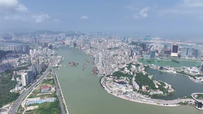 4K-Log-航拍粤港澳大湾区，前山水道