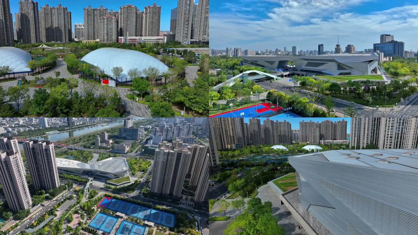 【4k】太原滨河体育中心/公园航拍