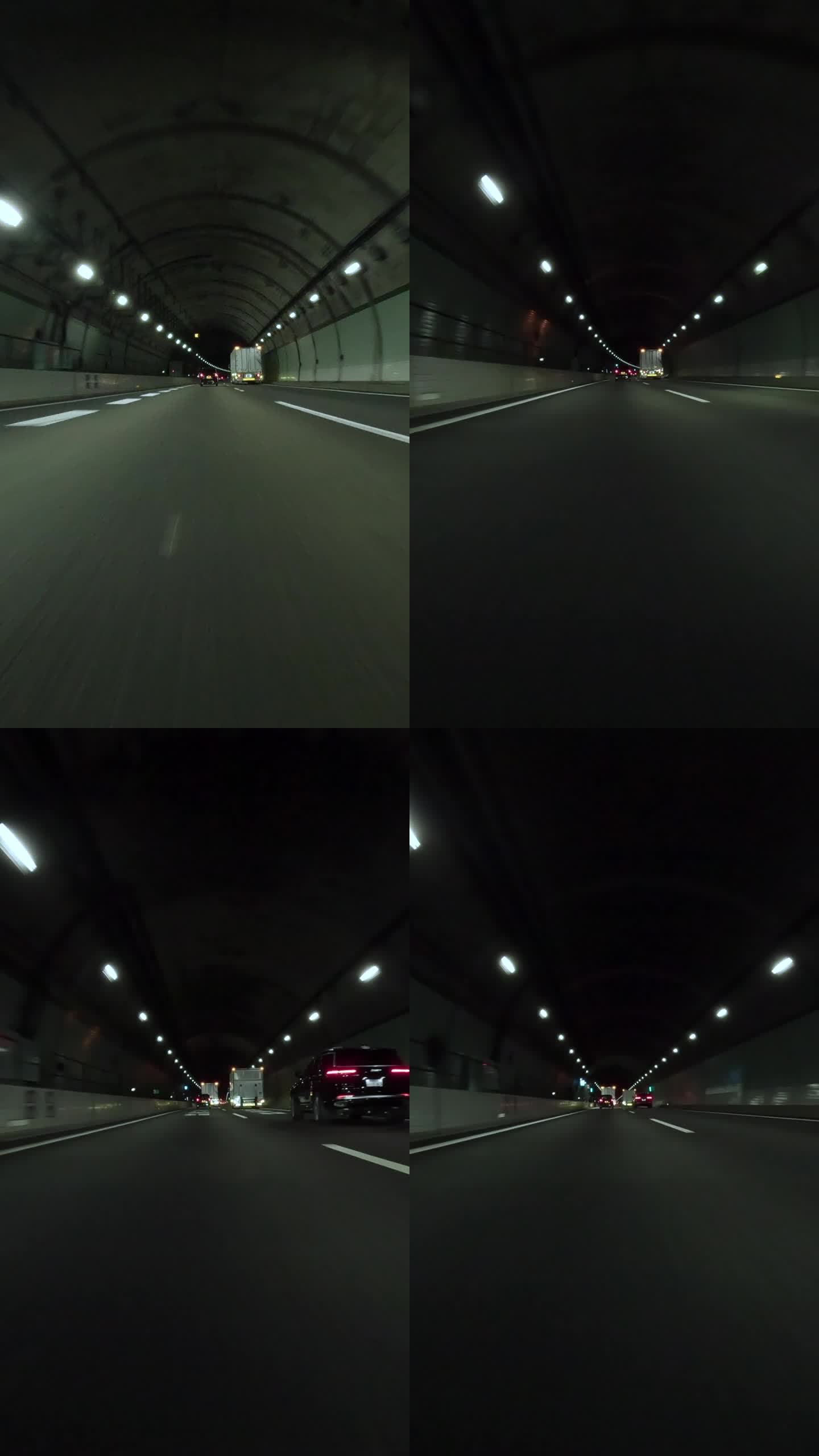 午夜驾驶:穿越高速公路隧道