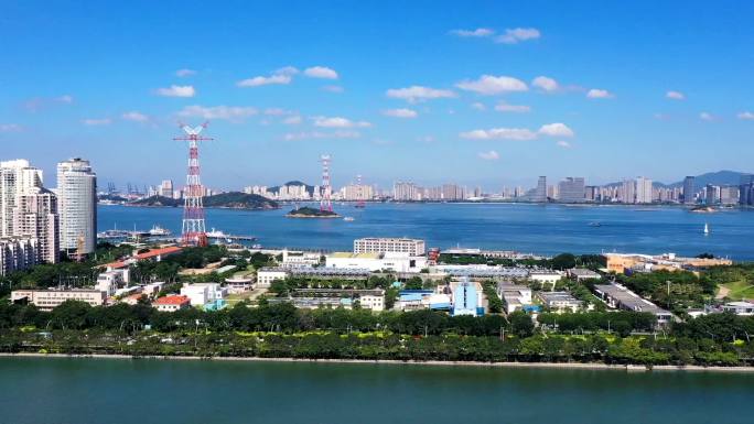 厦门 航拍 东渡港 海景 湖海 厦门港