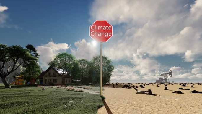 气候变化环境选择的3D动画，延时播放