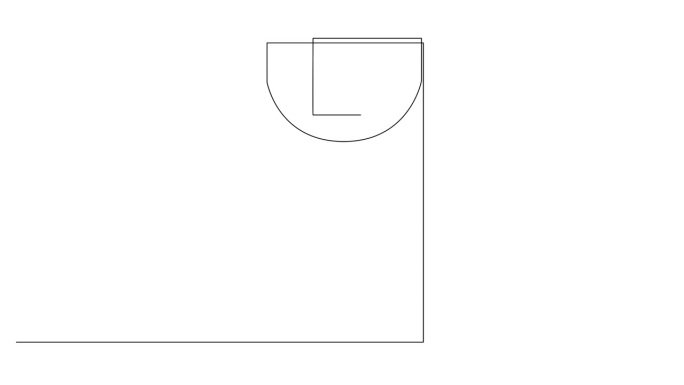 自绘制连续单线篮球场地板动画。由一条线绘制的动画篮球场。