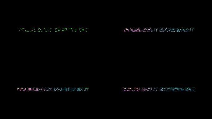 双分裂实验彩色霓虹激光文本动画故障效果电影标题在黑色抽象背景。