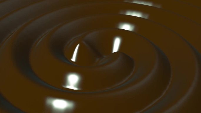巧克力可可表面在圆周运动中波动的特写-奶油或食物概念背景