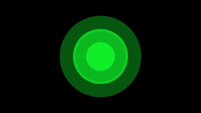 脉动的同心圆绿色。现代发光预装载机。摘要脉动环运动背景。彩色的圆形轮廓，抽象的高科技背景。60 fp