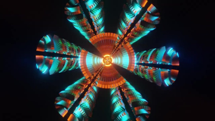 脉动霓虹灯迪斯科频闪灯VJ循环在鲜艳的颜色。
