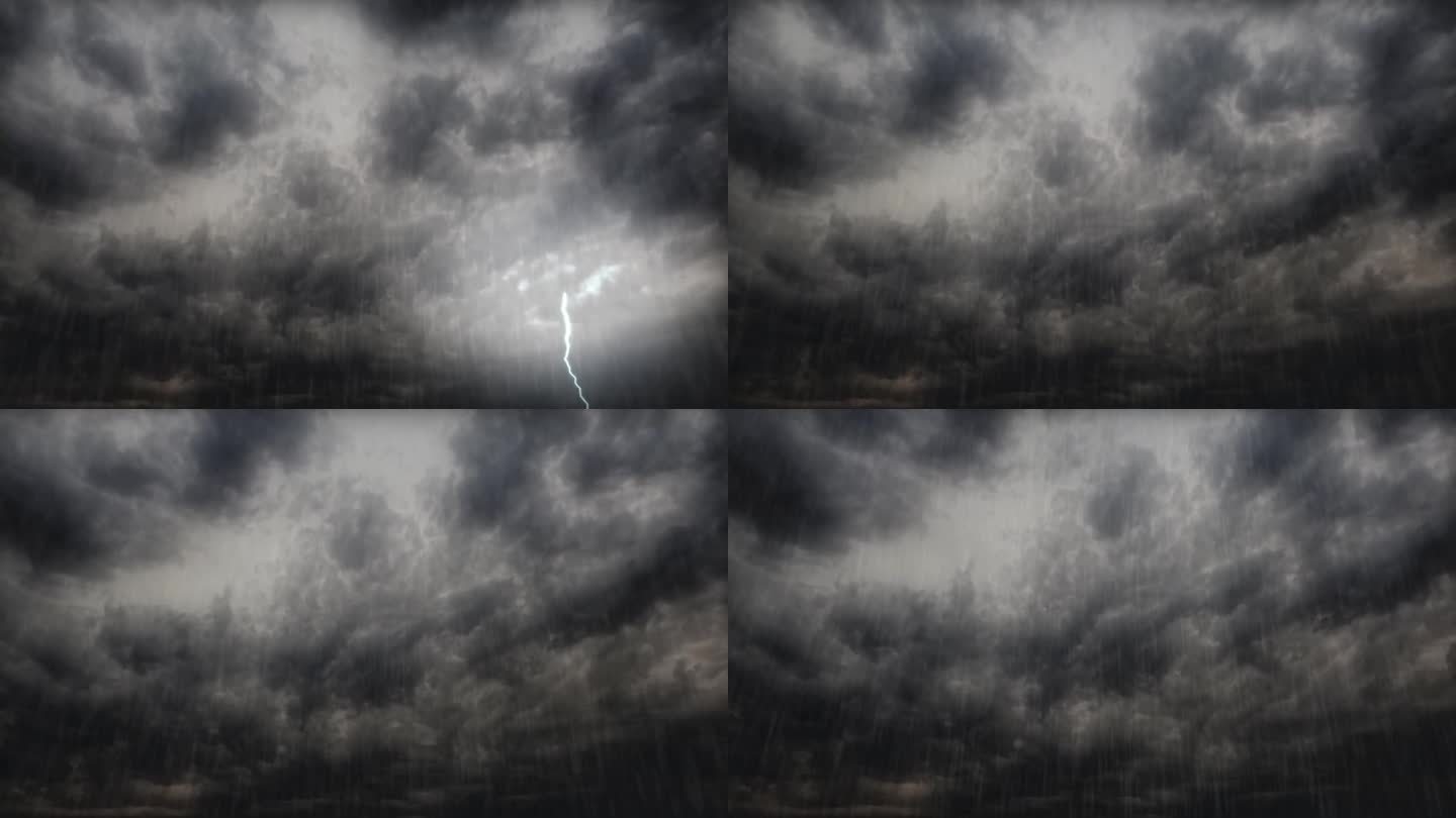 大雨、雷电、暴风雨、闪电和乌云的时间间隔