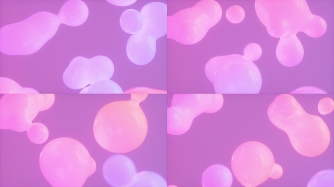 漂浮的粉色水滴色彩渐变糖果色特效素材