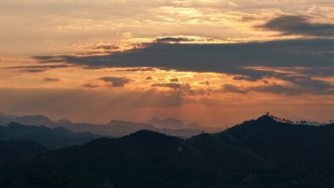 夕阳延时黄昏落日晚霞霞光