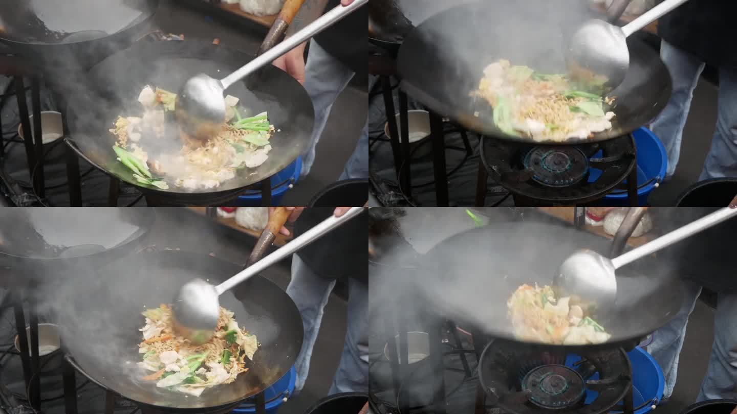 泰国炒锅师傅煮得很快