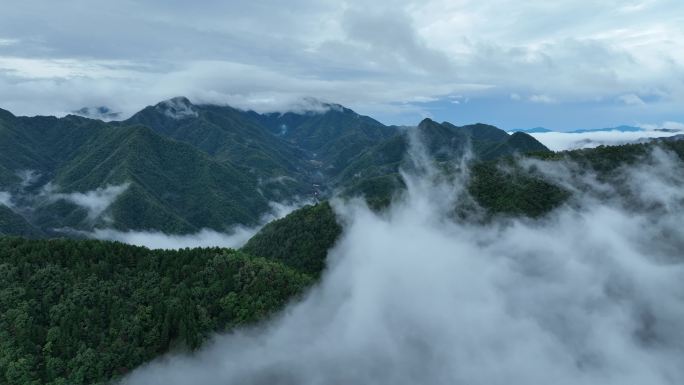 航拍秦岭大山云海