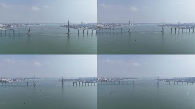 湛江海湾大桥航拍素材