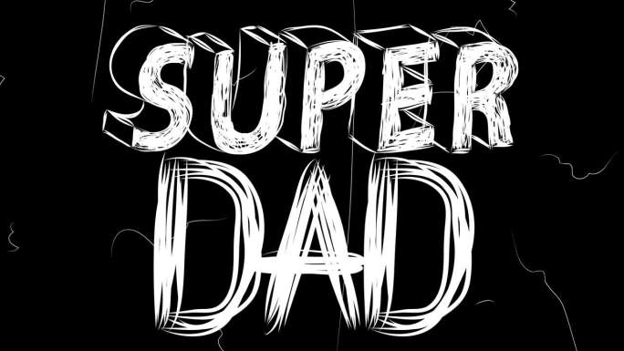 超级爸爸字动画的旧混乱的电影带垃圾效果。