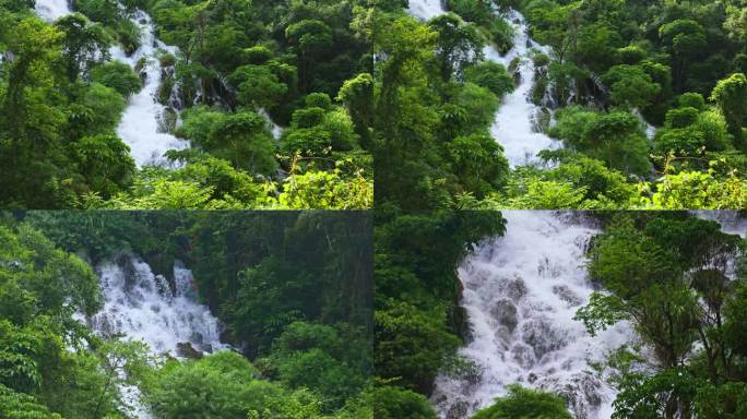 山间树林瀑布流水