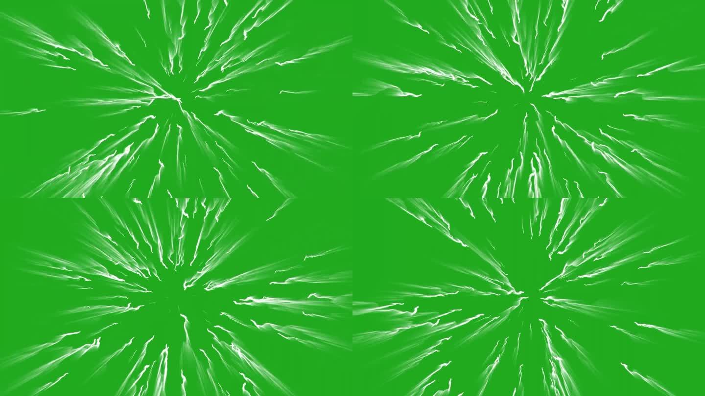 闪电能量射线绿屏运动图形
