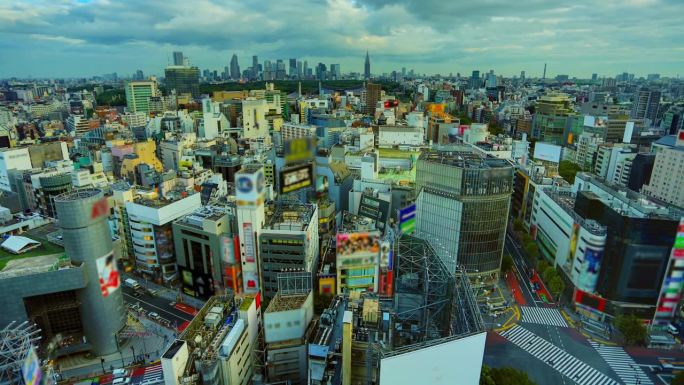 日本东京:新宿市航拍楼群