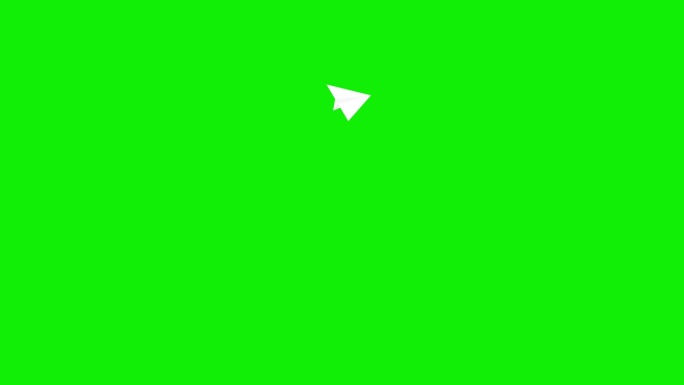 动画白色图标的纸飞机从中心飞行。平的象征。飞机旅行，商务，自由的概念。毛圈的视频。矢量插图隔离在绿色