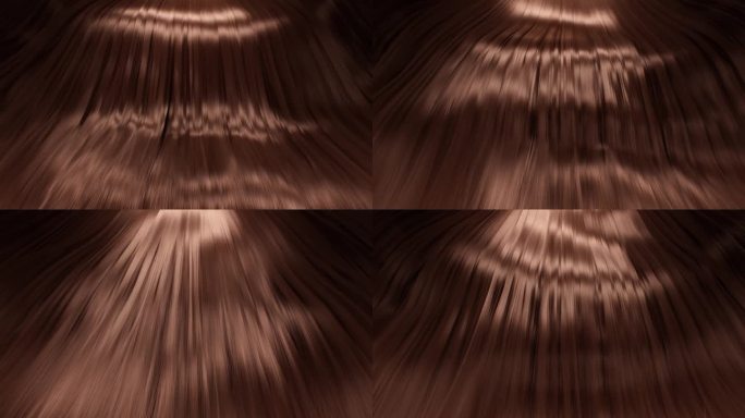 美丽完美的光滑波浪纯干净的女性长发对称构图。一头黑发拍洗发水广告。