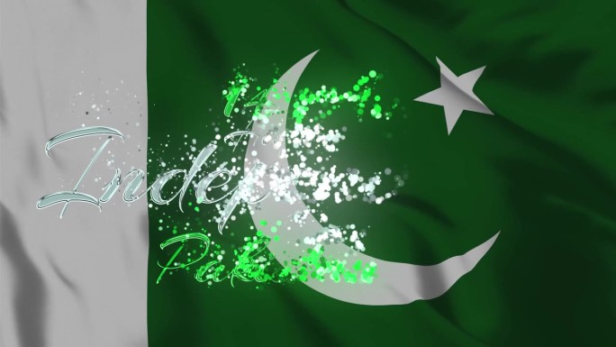 巴基斯坦独立日，巴基斯坦国旗背景，巴基斯坦独立日快乐。(巴基斯坦独立日)。