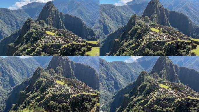 秘鲁的马丘比丘马丘比丘神庙遗迹航拍秘鲁人