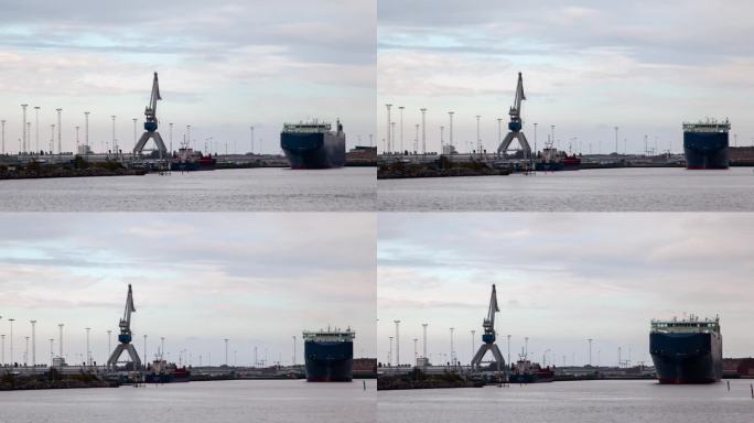 大型滚装运输船驶离马尔默港