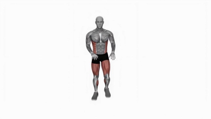 体重基骨到手拍健身运动锻炼动画男性肌肉突出演示4K分辨率60 fps