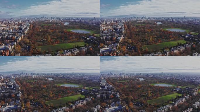 伦敦海德公园的美丽鸟瞰图。