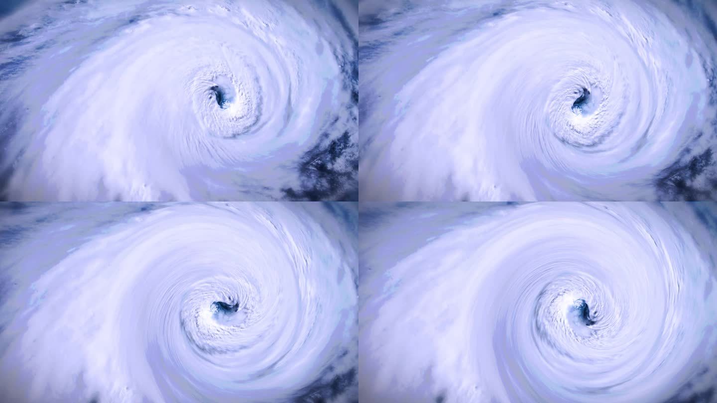 从太空卫星上俯瞰飓风。巨型大西洋台风或龙卷风眼时间流逝。这个4K视频的元素由美国宇航局提供