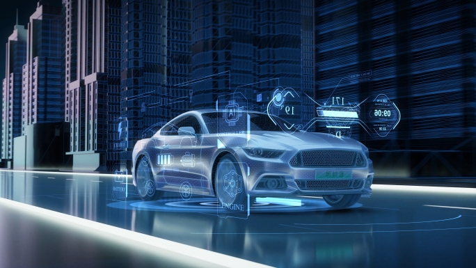 HUD科技感智慧智能新能源汽车三维工程
