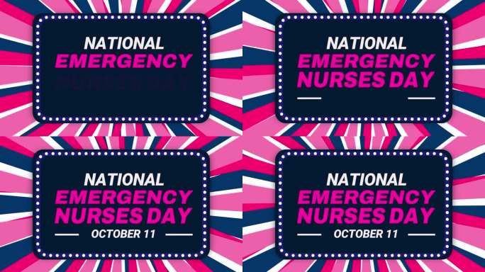 每年的10月11日是国家紧急护士节，4K动画背景