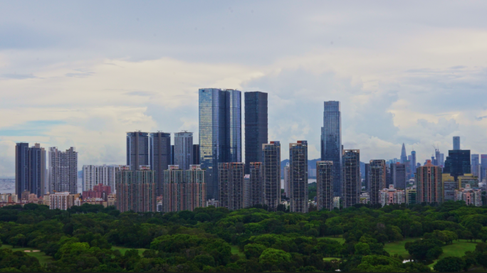 深圳城市窗外街景高楼大厦